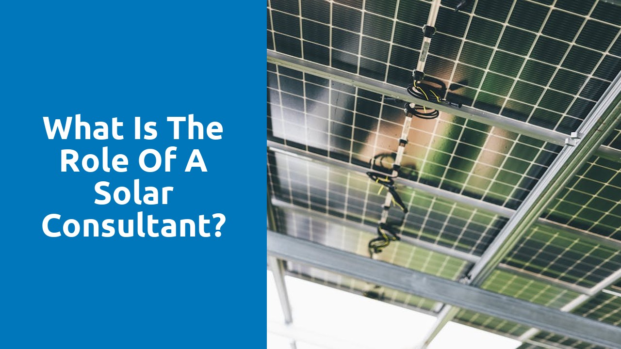 What is the role of a solar consultant?